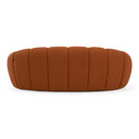Yolonda - Modern Curved Orange Fabric Loveseat