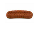 Yolonda - Modern Curved Orange Fabric Sofa