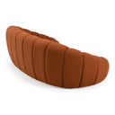 Yolonda - Modern Curved Orange Fabric Sofa