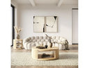Yolonda - Modern Curved Light Grey Fabric Sofa Set