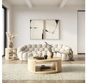 Yolonda - Modern Curved Beige Fabric Chair