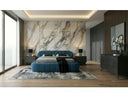 Yolonda + Soria - Modern Dark Teal Fabric + Grey Wash 4-Piece Bedroom Set