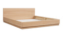 Round Off Queen Bed Light Oak Brown
