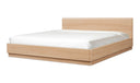 Round Off Queen Bed Light Oak Brown