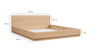 Round Off Queen Bed Light Oak Brown