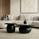 Kalvin - Modern Black Concrete Nesting Coffee Table Set