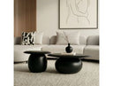 Kalvin - Modern Black Concrete Nesting Coffee Table Set
