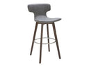 Zach Mid-Century Dark Grey Eco-Leather Bar Stool