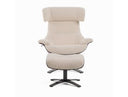 Zahara Modern Beige Lounge Chair & Ottoman