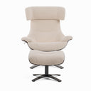 Zahara Modern Beige Lounge Chair & Ottoman