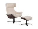 Zahara Modern Beige Lounge Chair & Ottoman