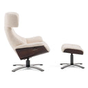 Zahara Modern Beige Lounge Chair & Ottoman