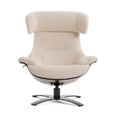Zahara Modern Beige Lounge Chair & Ottoman