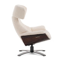 Zahara Modern Beige Lounge Chair & Ottoman