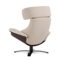 Zahara Modern Beige Lounge Chair & Ottoman