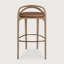 Nutmeg Semi Aniline Leather Aleta Bar Stool by Ethnicraft, view 2