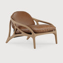 Dark Brown Leather Vime Lounge Chair by Ethnicraft, view 2