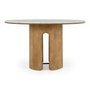 Zorhan - Modern White Marble + Mango Round Dining Table