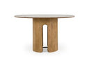 Zorhan - Modern White Marble + Mango Round Dining Table
