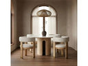Zorhan - Modern White Marble + Mango Round Dining Table