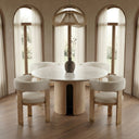 Zorhan - Modern White Marble + Mango Round Dining Table