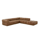 Everest - Modern Brown Leather Modular Armless Sectional Seat